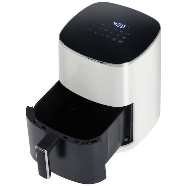 Francisco 6 qt. Beige Stainless Steel Window Air Fryer with 12-in-1 Multi-Cooker