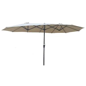 9 ft. x 15 ft. Steel Market Tilt Patio Umbrella in Tan