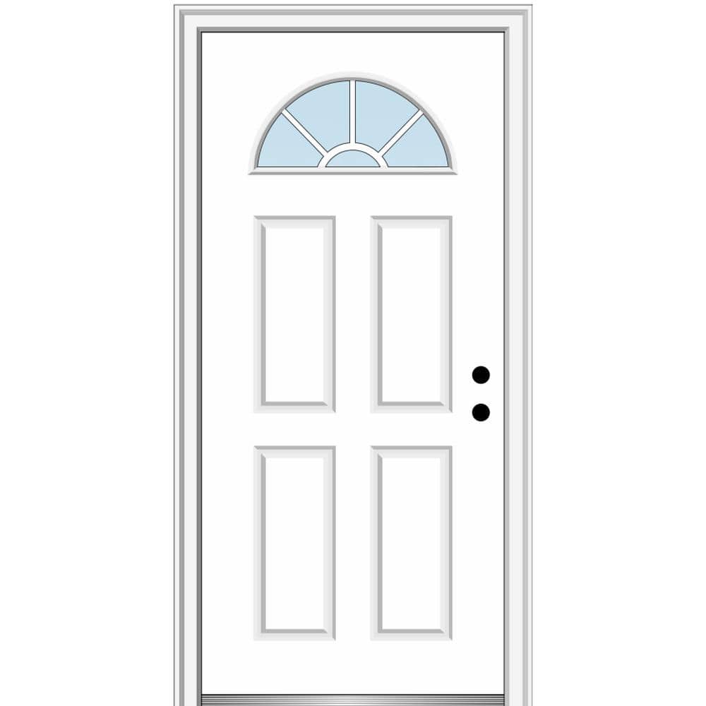 32 in. x 80 in. Classic Left-Hand Inswing Fan-Lite Clear 4-Panel Primed Steel Prehung Front Door on 4-9/16 in. Frame price history on PriceWatchPro