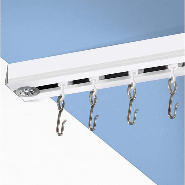 Curtain Track, (3Ft-18Ft) Aluminum Curtain Track Wall Ceiling Mount  Flexible Curtain Ceiling Tracks Outdoor RV Heavy Duty Curtain Track System  Drop