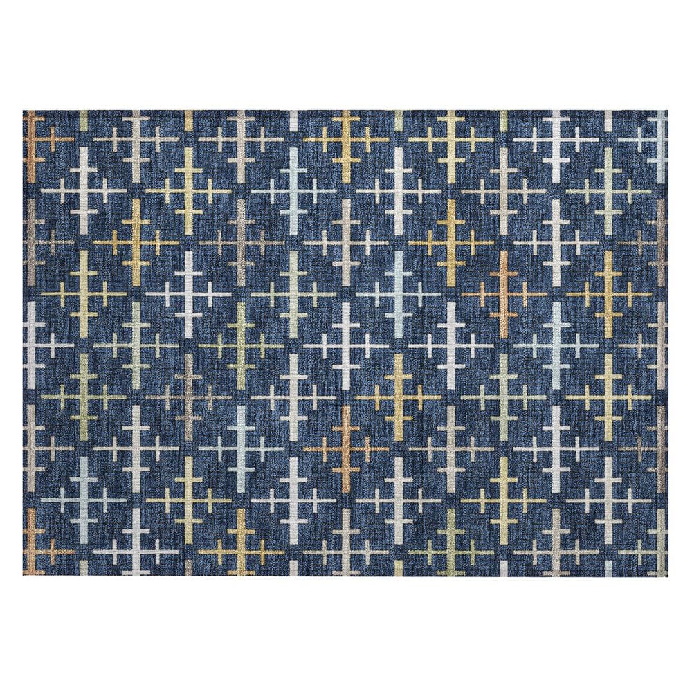 Chantille Machine Washable Indoor/Outdoor Abstract ACN2850 Navy 3 ft. x 4 ft. Area Rug price history on PriceWatchPro