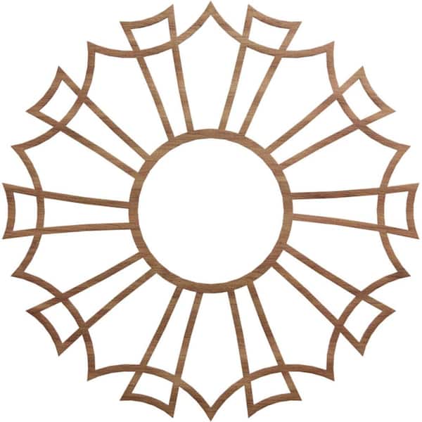 Ekena Millwork 30 in. x 30 in. x 1/4 in. Augustus Wood Fretwork Pierced Ceiling Medallion, Walnut