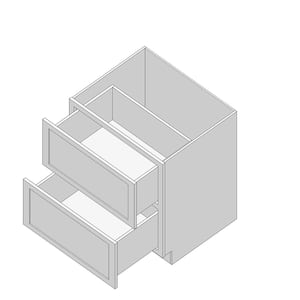 30 in. W x 24 in. D x 34.5 in. H in Shaker White Plywood Ready to Assemble Floor Base Kitchen Cabinet with 2 Drawers