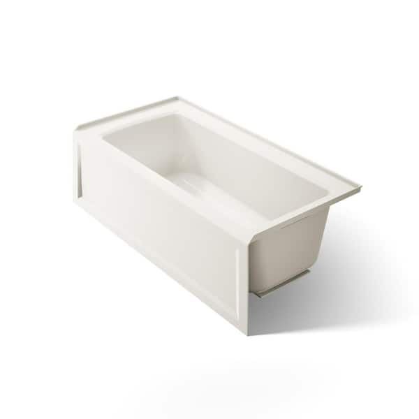 KOHLER Archer 60 in. x 30 in. Soaking Bathtub with Right-Hand Drain in Biscuit