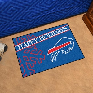 Buffalo Bills Happy Holidays Blue 1.5 ft. x 2.5 ft. Starter Area Rug