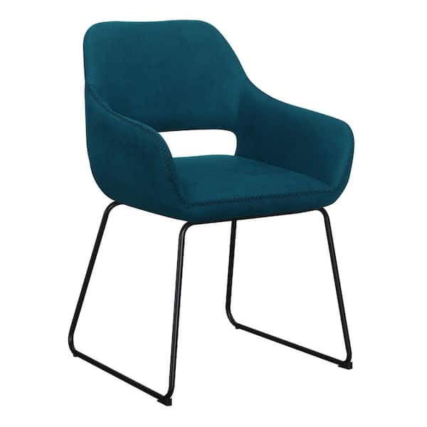 Convenience Concepts Take A Seat Samantha Black/Antique Blue Faux Suede Accent Chair
