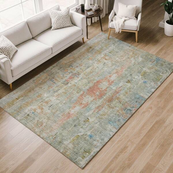 Chantille Machine Washable Indoor/Outdoor Abstract ACN2310 Sage 3 ft. x 4 ft. Area Rug