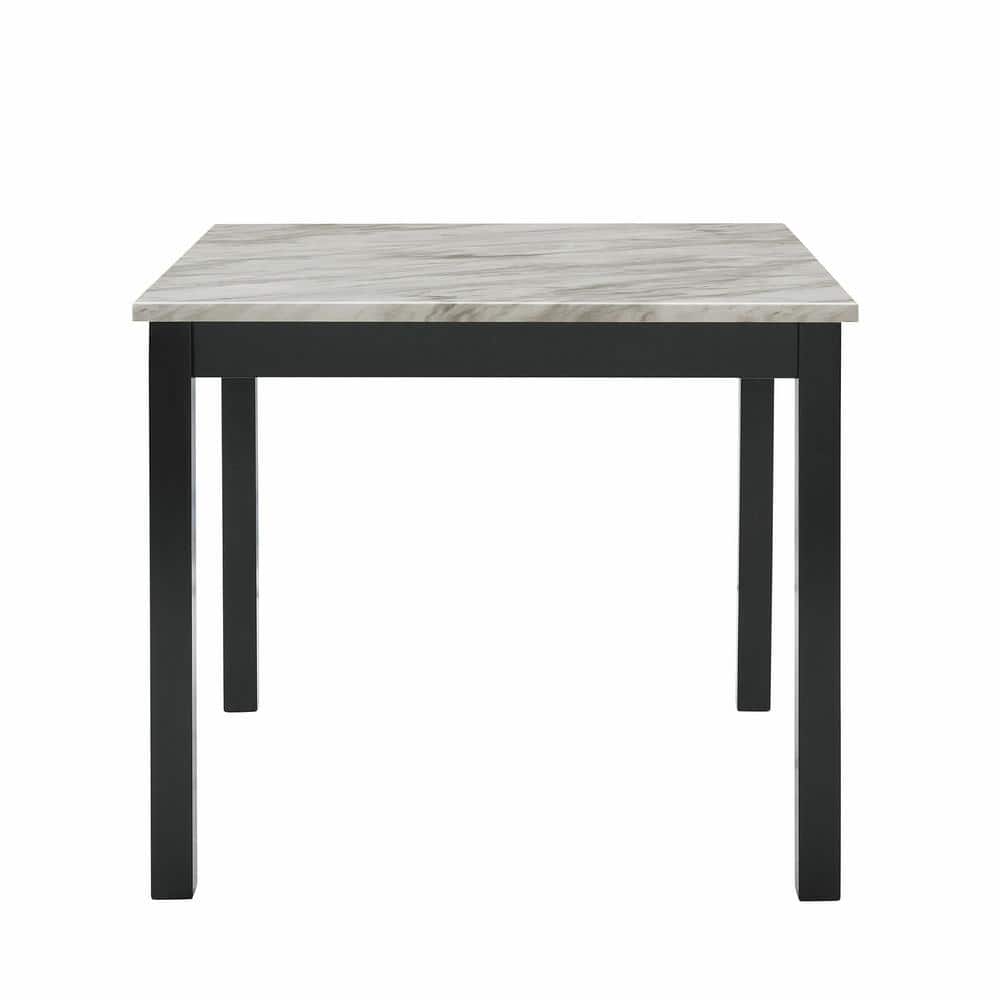 Celeste 5-Piece Black Faux Marble Counter Height Dining Set