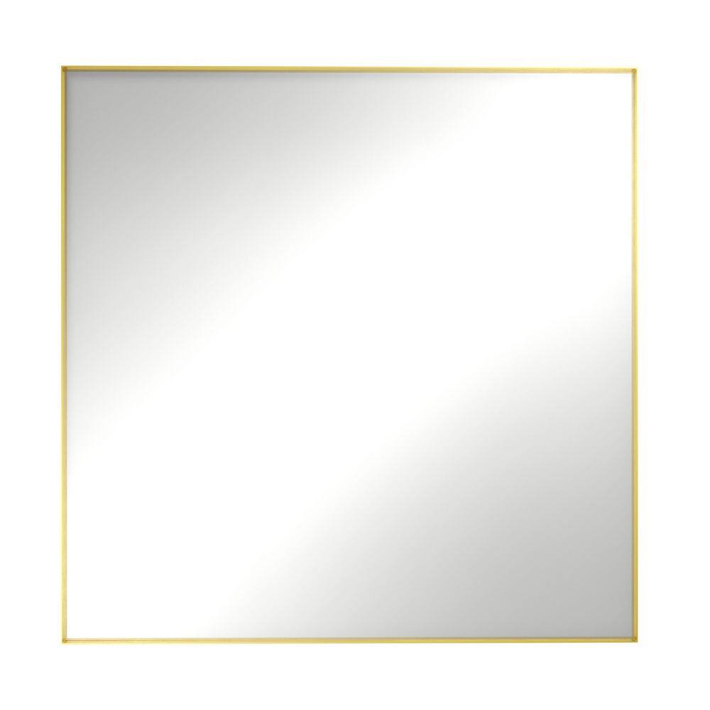 36 in. W x 1.2 in. H Rectangular Framed Beveled Bathroom Vanity Mirror in Gold price history on PriceWatchPro