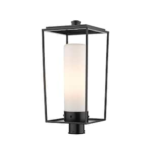 Sheridan 22 in. 1-Light Black Aluminum Hardwired Outdoor Weather Resistant Post Light Round Fitter with no Bulb Included