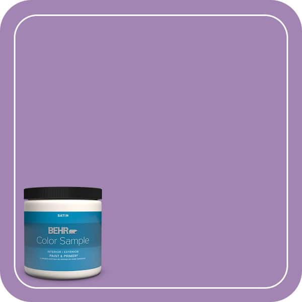 BEHR PREMIUM PLUS 8 oz. #660B-6 Daylight Lilac Satin Enamel Interior/Exterior Paint & Primer Color Sample