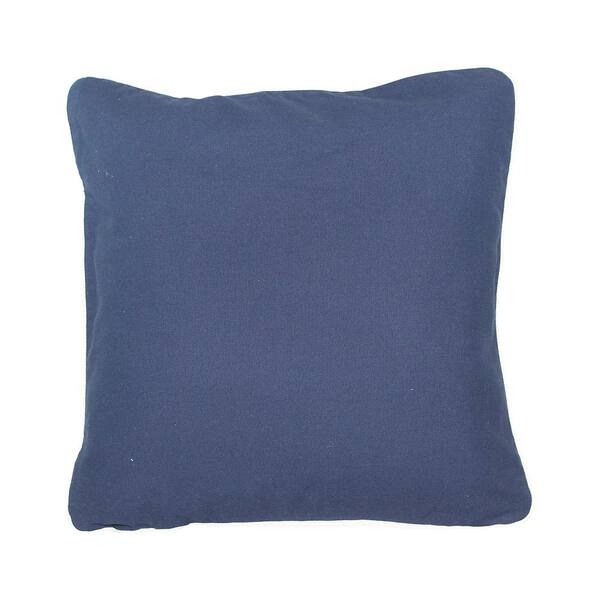 CB Station Navy Solid Cotton 20 in. x 20 in. Throw Pillow