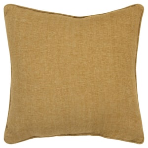 Gold Solid Poly Filled 20 in. x 20 in. Decorative Throw Pillow