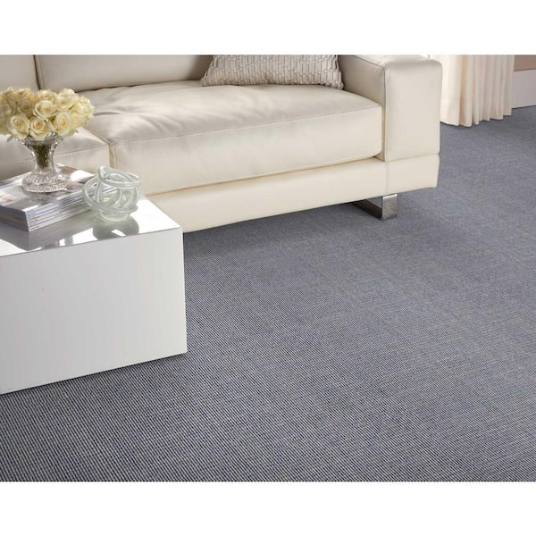 Hypnotic Sea Port Blue 13.2 ft. 29.49 oz. Olefin Pattern Installed Carpet