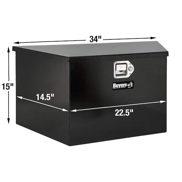 16.38 in. x 15 in. x 35.25 in. Gloss Black Steel Trailer Tongue Truck Tool Box 16.38 in. x 15 in. x 35.25 in. Gloss Black Steel Trailer Tongue Truck Tool Box