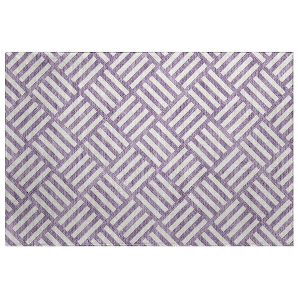 Dream Shag Premium Machine Washable Abstract ADS620 Purple 2 ft. x 3 ft. Accent Rug