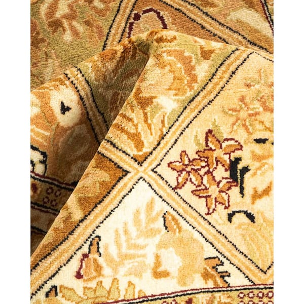 Mogul Brown 3 x 4 Oriental Wool Indoor Runner Rug