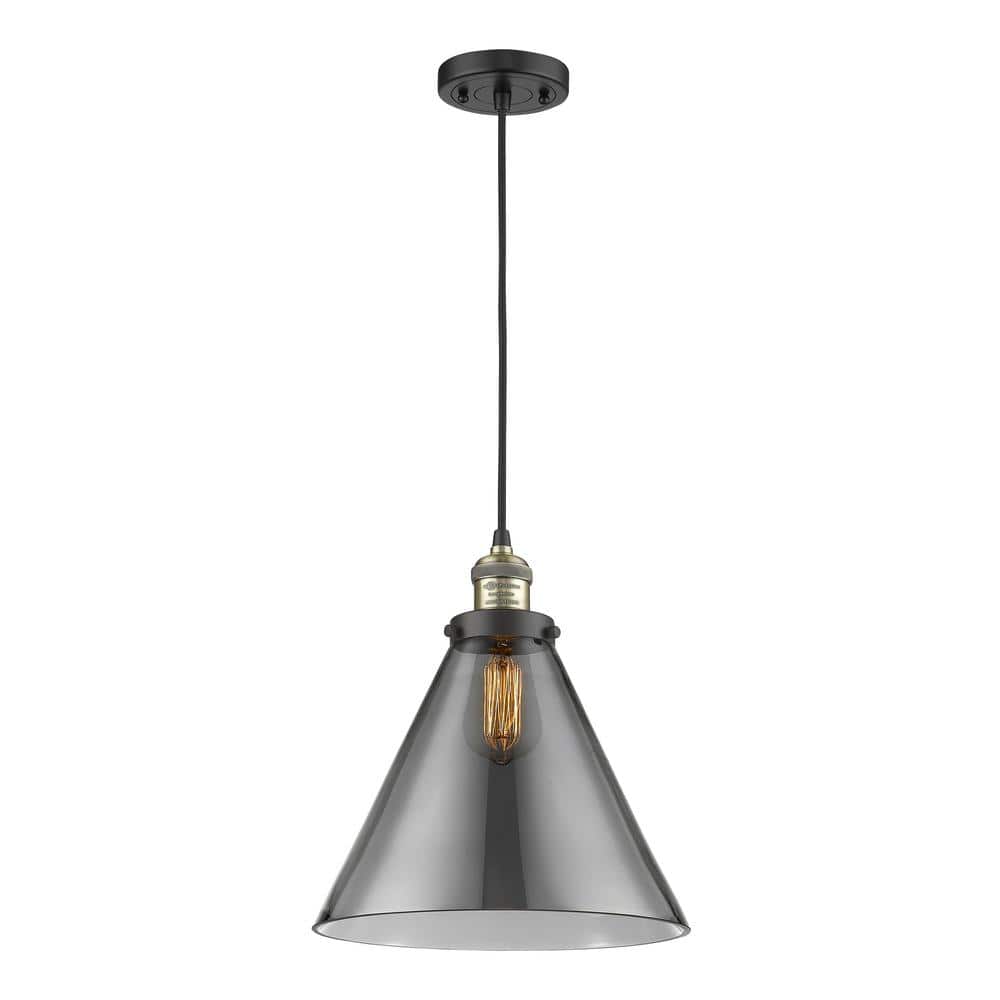 Franklin Restoration Mini Matte Black Pendant with Glass Shade