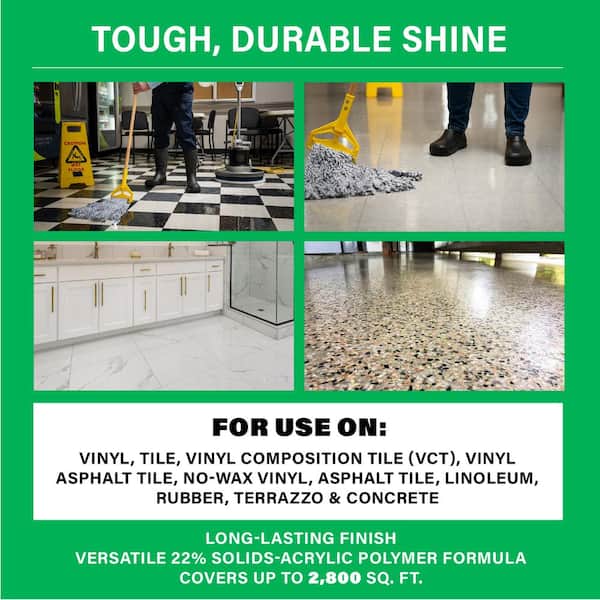 1 Gal. High Traffic Low Maintenance Non Slip Floor Finish for Concrete, Vinyl and Epoxy Flooring (2-Pack)