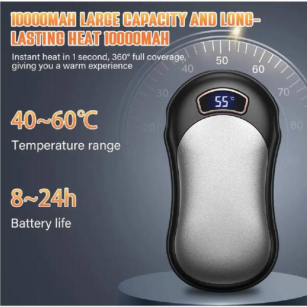 Etokfoks Mini Hand Warmer, 10000 mAh Digital Display Power Bank in Blue with 15-Hours of Use