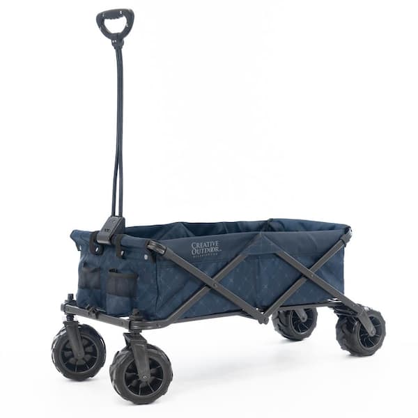 Unbranded 7 cu.ft. Metal Folding Garden Cart in Diamond Monogram