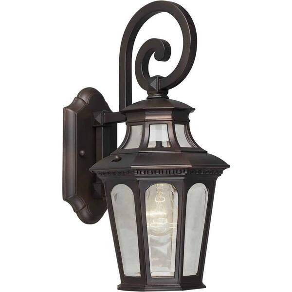 Forte Lighting 1 Light Outdoor Lantern Antique Bronze Finish Clear Beveled Glass Panels-DISCONTINUED