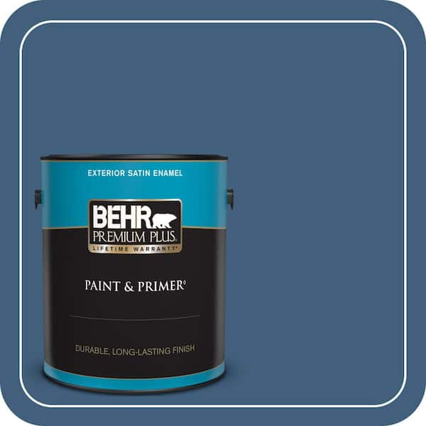 BEHR PREMIUM PLUS 1 gal. #M510-6 Tidal Satin Enamel Exterior Paint & Primer