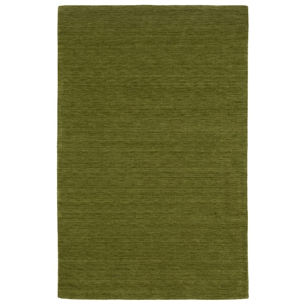 AVERLEY HOME Allaire Olive 5 ft. x 8 ft. Heathered Solid Hand-Tufted 100% Wool Indoor Area Rug