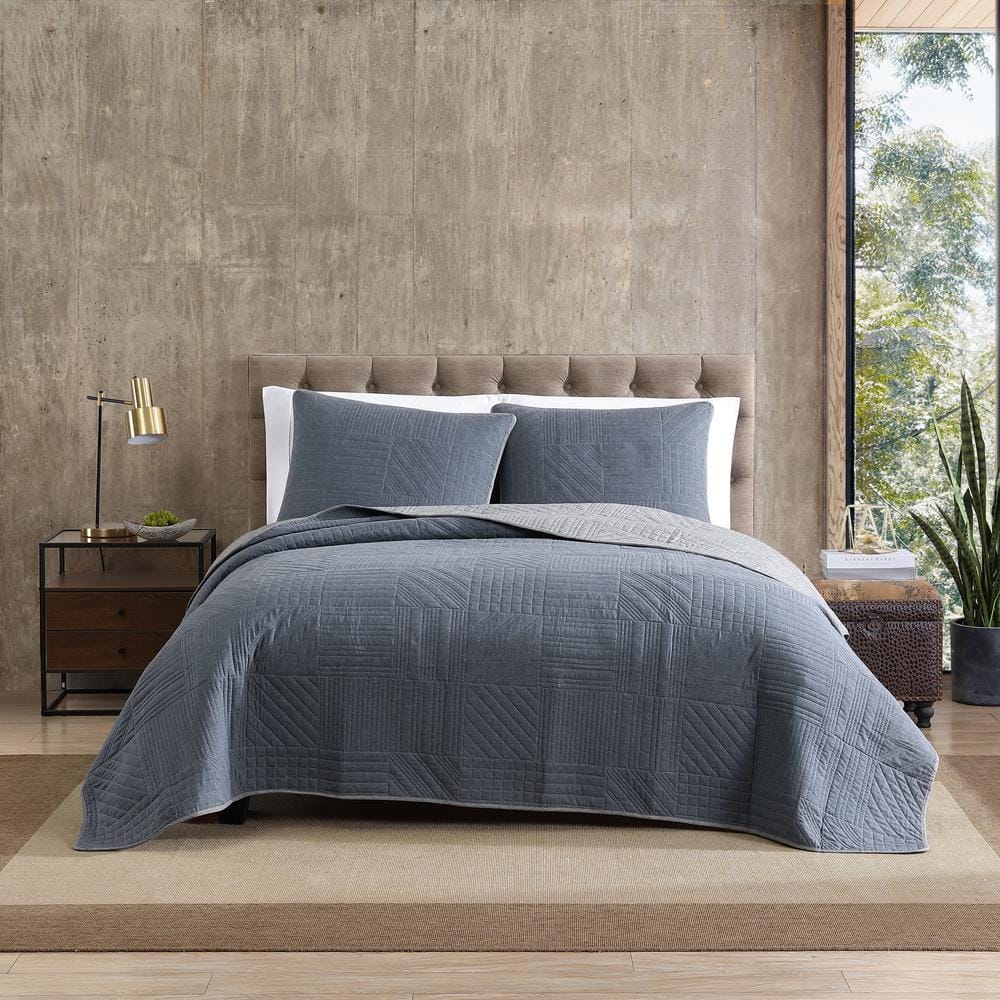 Hidden Lake 2-Piece Blue Plaid Cotton Twin Quilt Set price history on PriceWatchPro