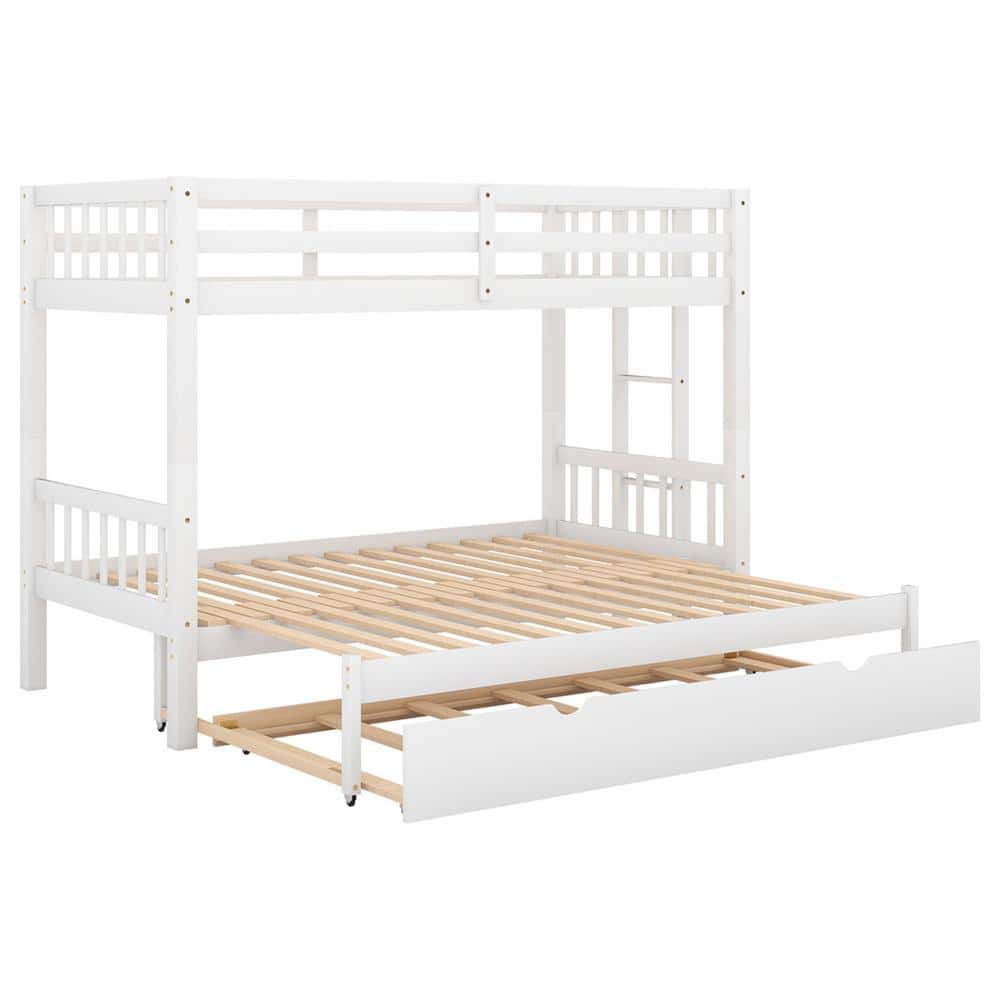Z-joyee White Twin over Pull-out Bunk Bed with Trundle LY301AAK