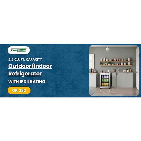 2.3 cu. ft. Outdoor/Indoor Refrigerator IPX4 SS built-in /FS 85 Cans Quiet 42dB