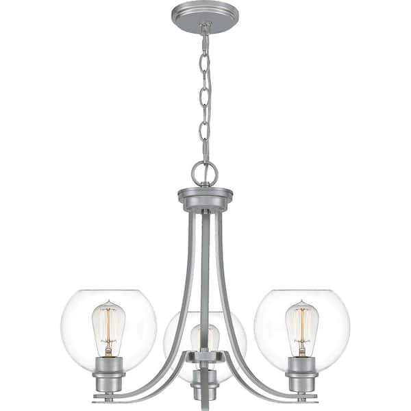 Quoizel Pruitt 3-Light Brushed Nickel Chandelier