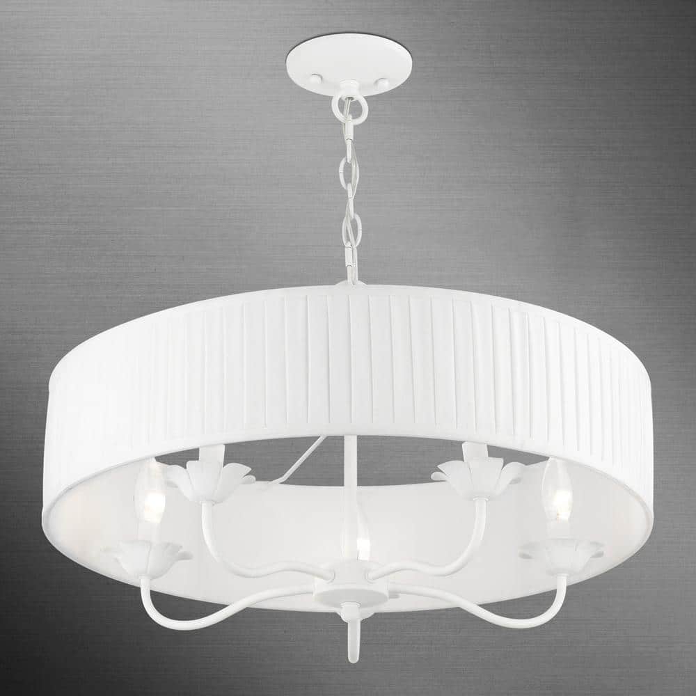 Edinburgh 23" White Glass Drum Pendant Light