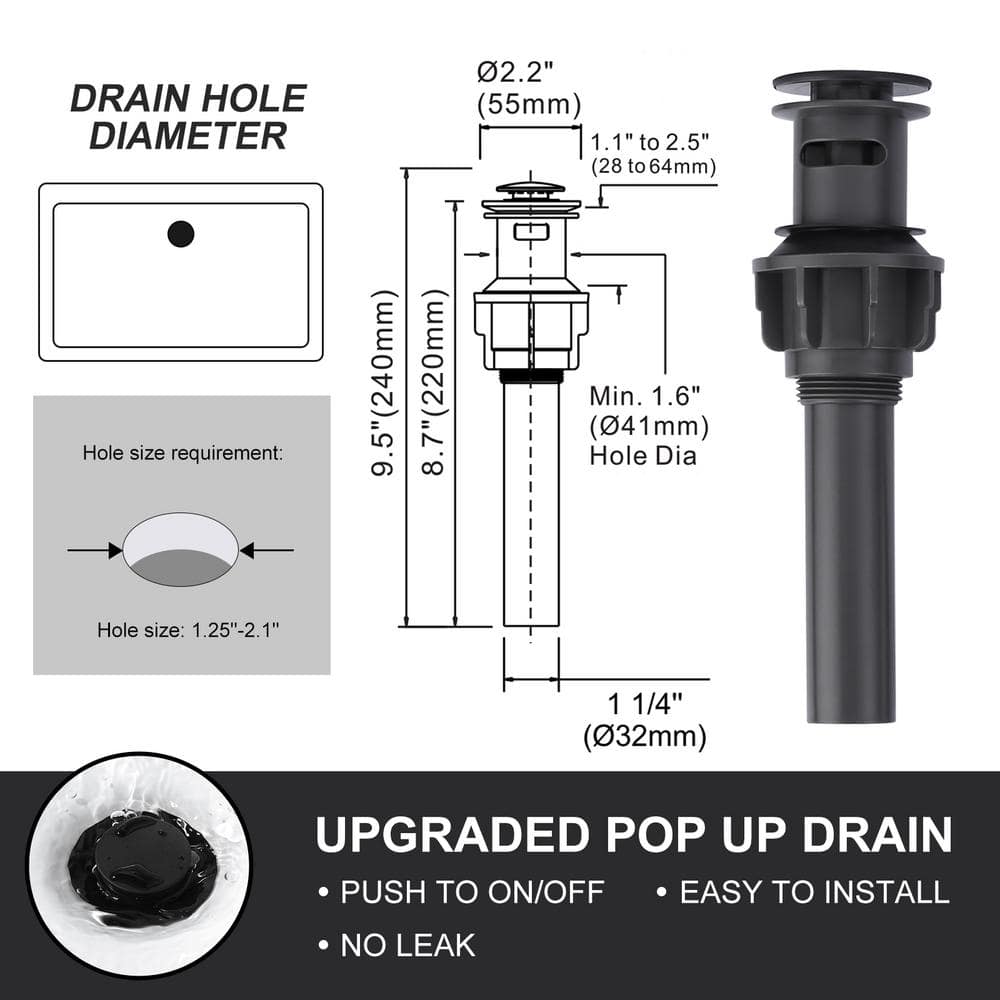 Matte Black Double Handle Widespread Bathroom Faucet with High Arc Spout
