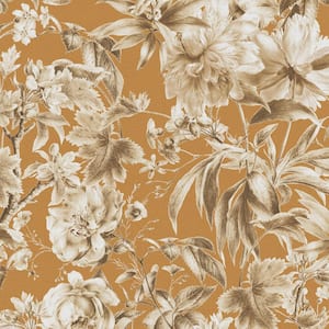 Arcane Garden Ochre Yellow Wallpaper