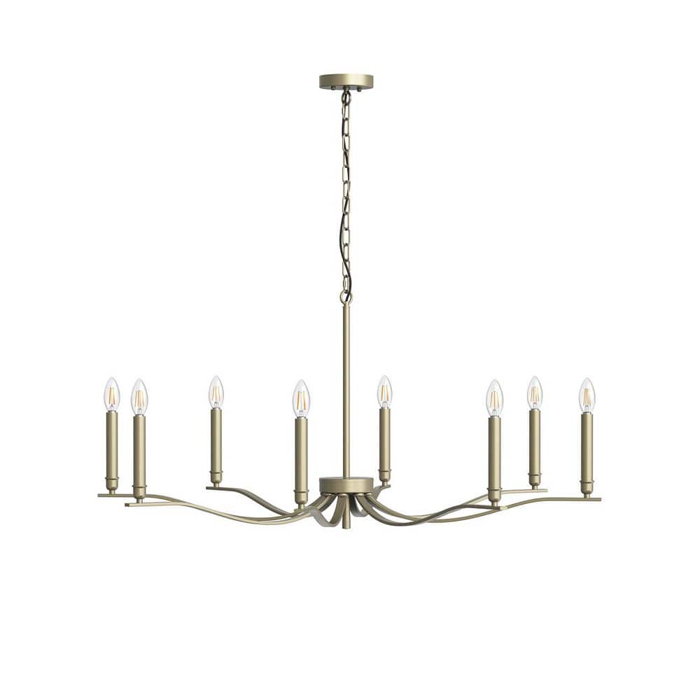 43.7 in. 8-Light Gold Candle Chandelier with Chain Hanging Traditional Metal E12 Candle Style Hanging Ceiling Light price history on PriceWatchPro