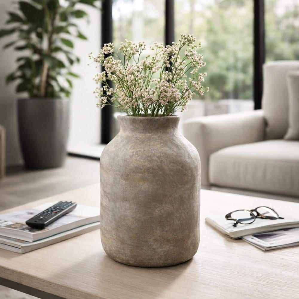 16 in. Gray Pottery Milk Handcrafted Decorative Vase price history on PriceWatchPro