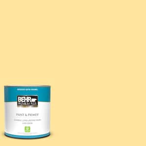 1 qt. #340B-4 Lemon Drops Satin Enamel Low Odor Interior Paint & Primer