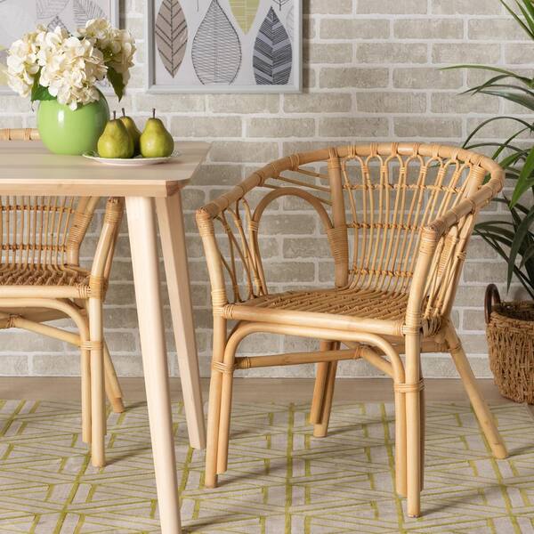 Bali Hardwood Timber 120cm Round Dining Table + 4 Coral Bay Rattan Dining  Chairs Whitewash (RRP $2599)