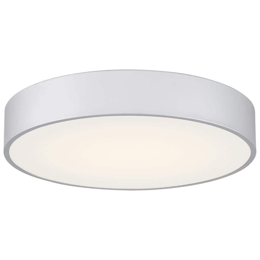 Como 21.75 in. 40-Watt Satin Integrated LED Flush Mount with White Acrylic 