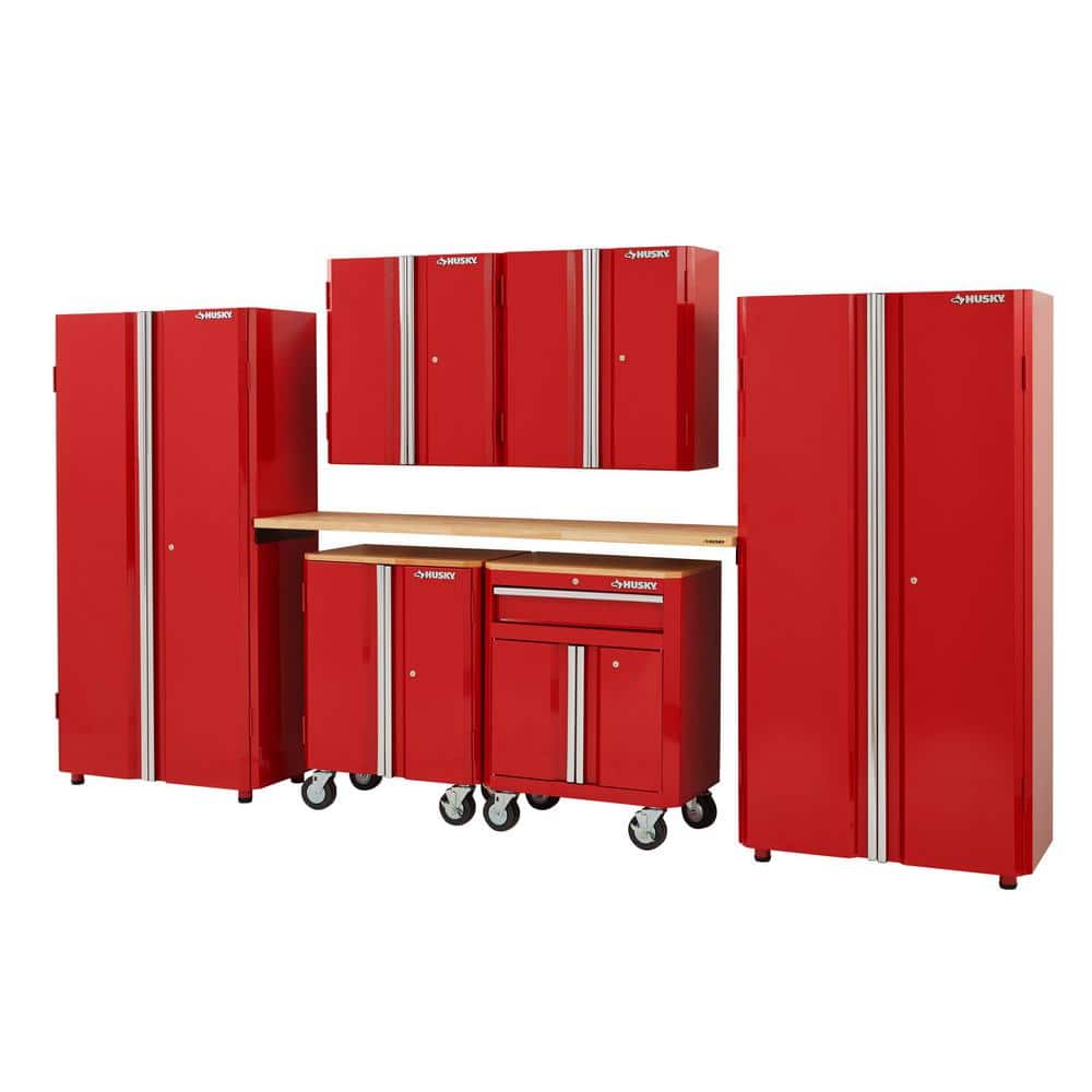 Husky 7Piece ReadytoAssemble Steel Garage Storage System in Red (133