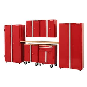 7-Piece Ready-to-Assemble Steel Garage Storage System in Red (133 in. W x 98 in. H x 24 in. D )