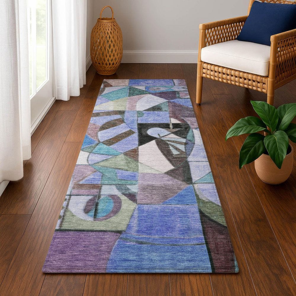 Mayfield Premium Machine Washable Abstract AMF1758 Green 2 ft. 3 in. x 7 ft. 6 in. Runner Rug price history on PriceWatchPro