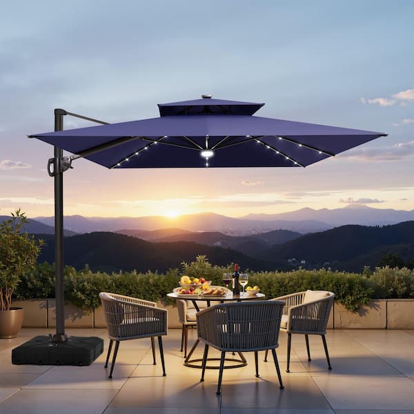 christmas patio umbrellas Holiday Decorating Tips for your Patio or Deck