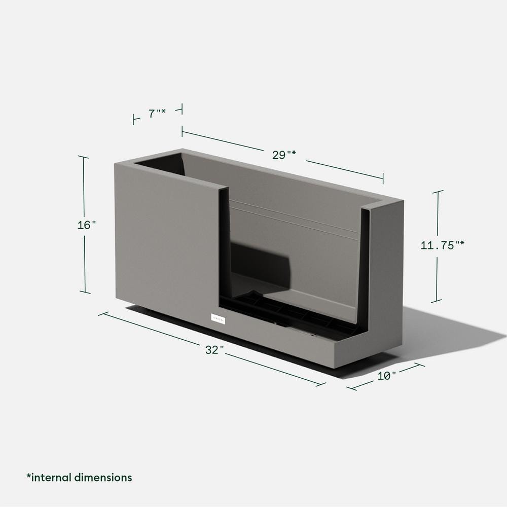 Gray Extra Large Rectangular UV Resistant Floor Planter