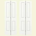 72 in. x 80 in. Cambridge White Painted Smooth Molded Composite MDF Closet Bi-fold Double Door