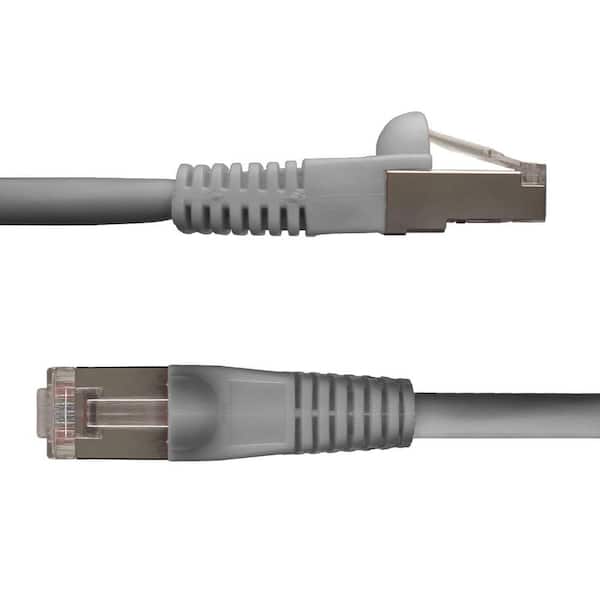 NTW 1 ft. Cat6 Snagless Shielded (STP) Network Patch Cable, Gray