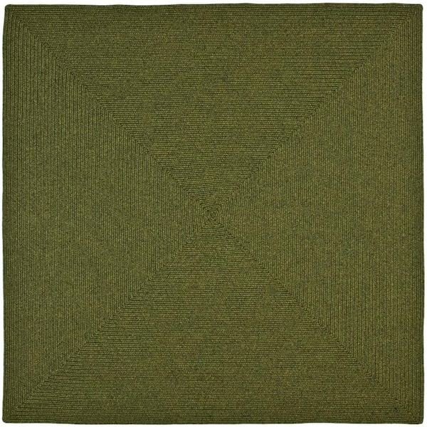 SAFAVIEH Braided Green 6 ft. x 6 ft. Square Solid Area Rug