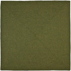 Braided Green 8 ft. x 8 ft. Square Solid Area Rug