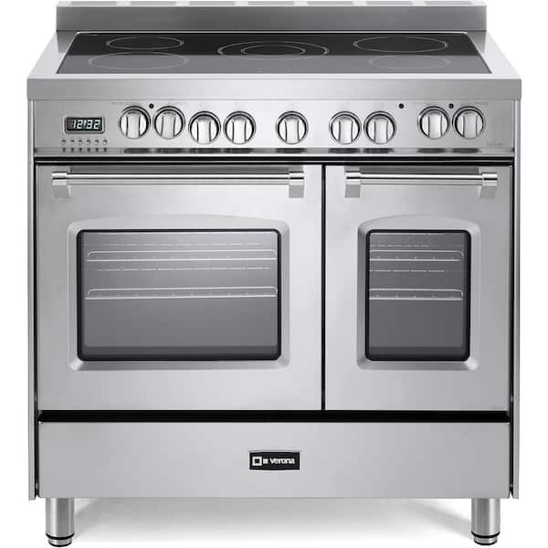 Prestige Series 36 in. Freestanding Double Oven Electric Range in Stainless Steel